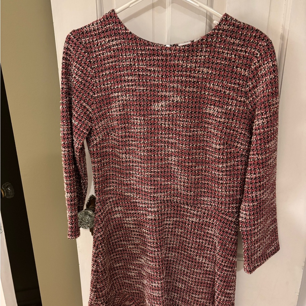 GAP Pink and White Long Sleeve Dress